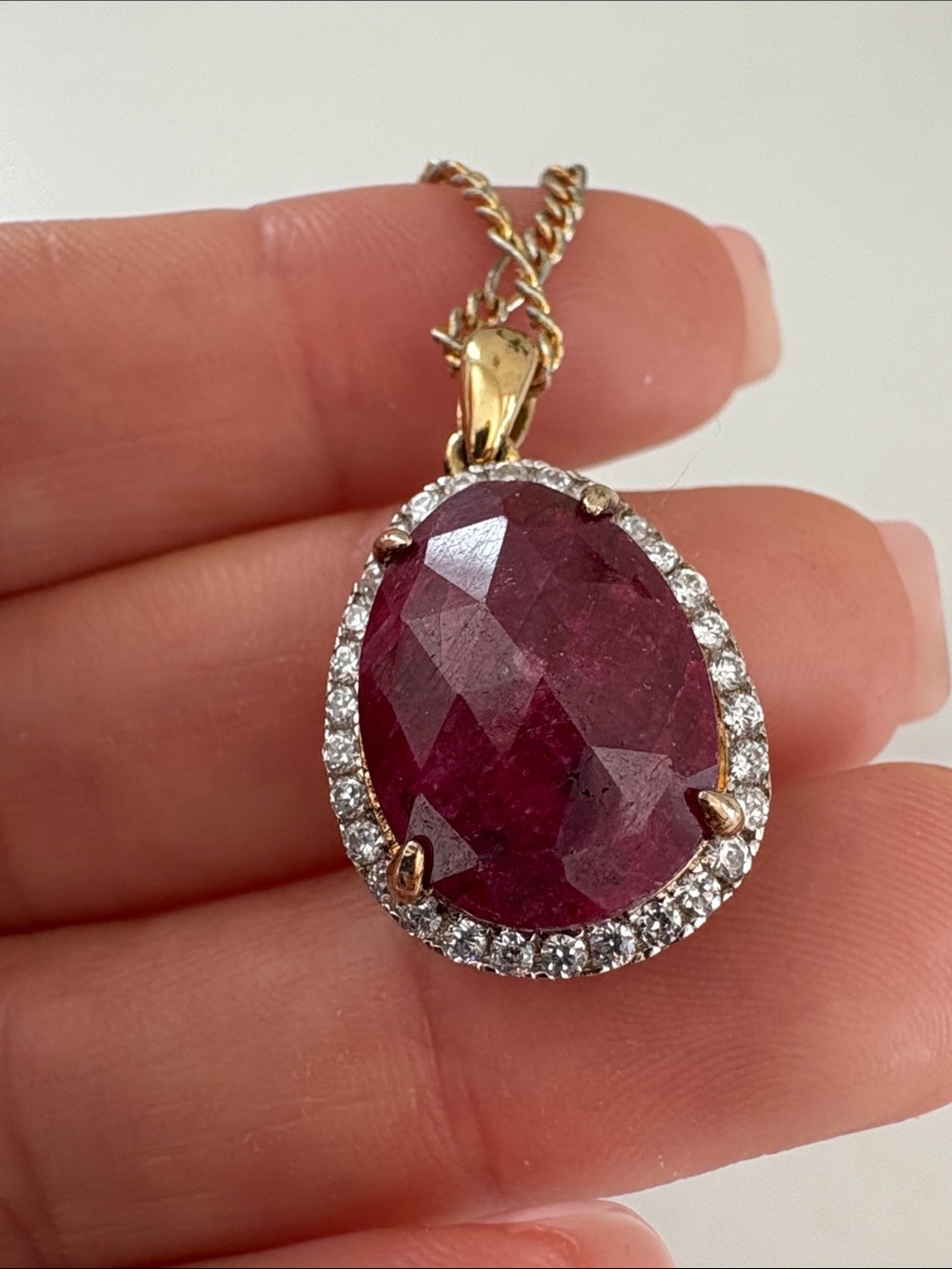 Vintage Genuine Ruby Necklace 10K GF